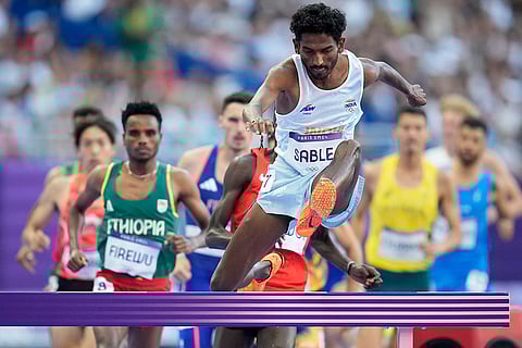 Avinash Mukund Sable during men's 3000 meters steeplechase round 1